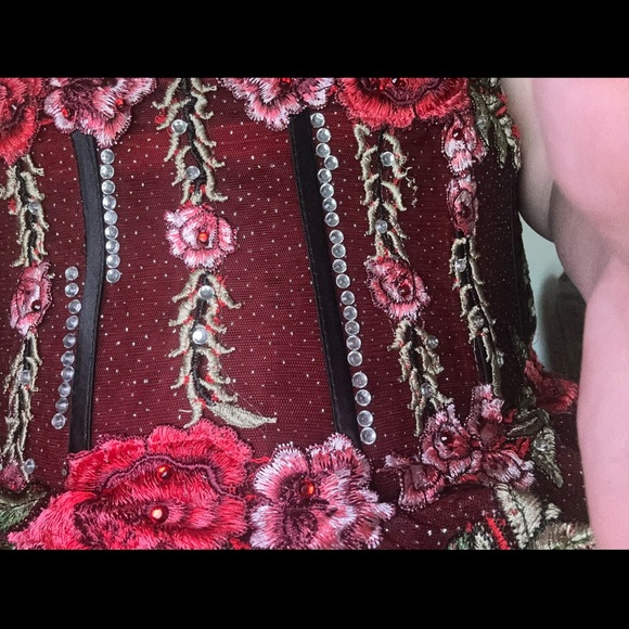 Elegant Red Strapless Prom Gown - Picture 9 of 9